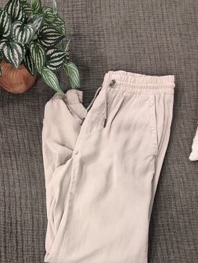 Casual Drawstring Jogger Pants - Light Beige